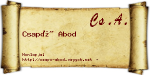 Csapó Abod névjegykártya